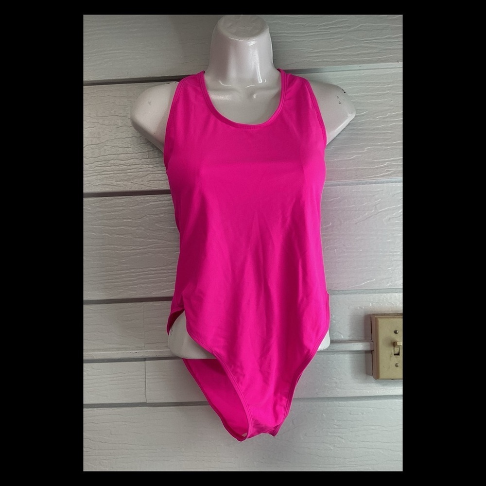 Hot pink one piece swimsuit. - Picture 4 of 4